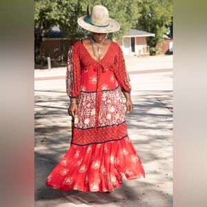 Free People Maxi Multi open back Dress